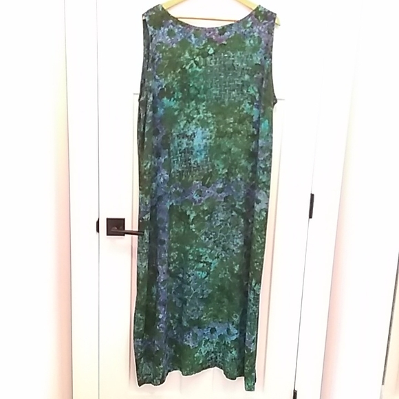 Vibrant Sleeveless Maxi Dress Green/Purple Size 3X - Picture 12 of 12